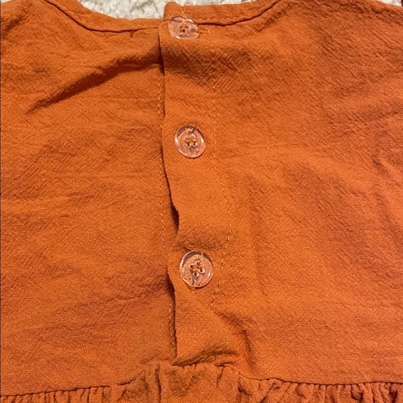 Orange Baby Romper with Gold Pumpkin Design, ‘One’, first birthday photo outfit - Picture 5 of 8